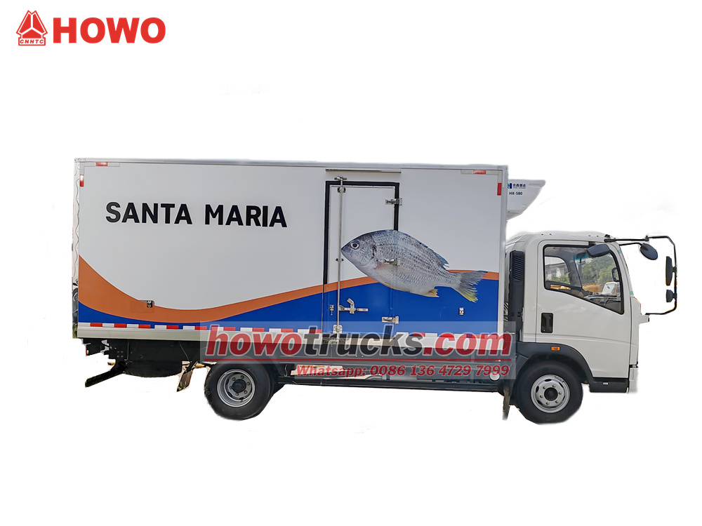 HOWO 5tons seafood freezer truck