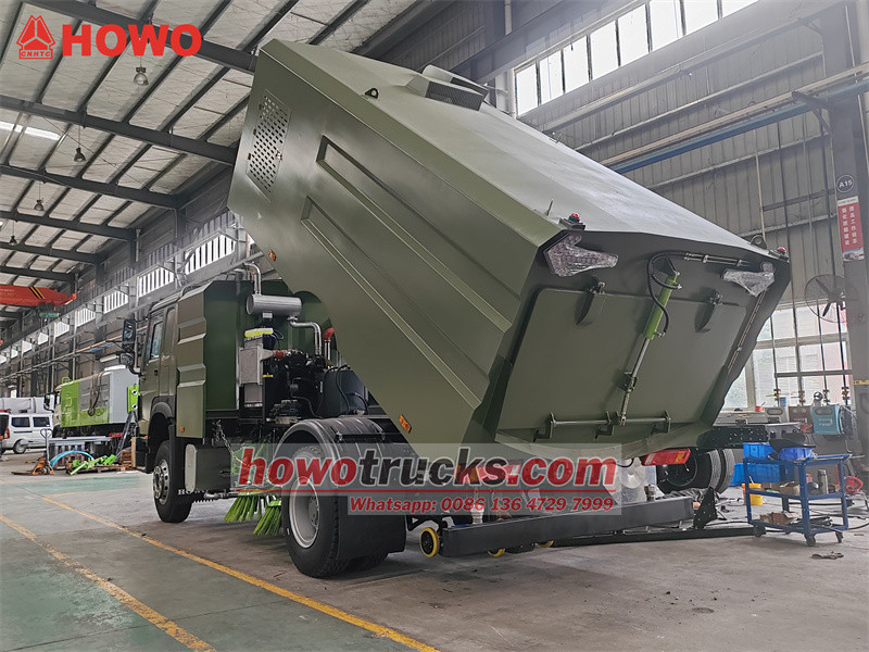 HOWO 4x2 high pressure road sweeper truck