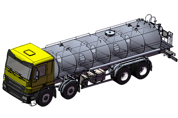 Water bowser 8x4 model 3D drawing