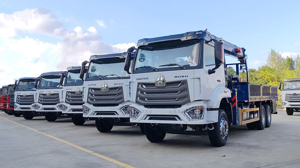 5 gru montate su camion HOWO consegnate in Angola