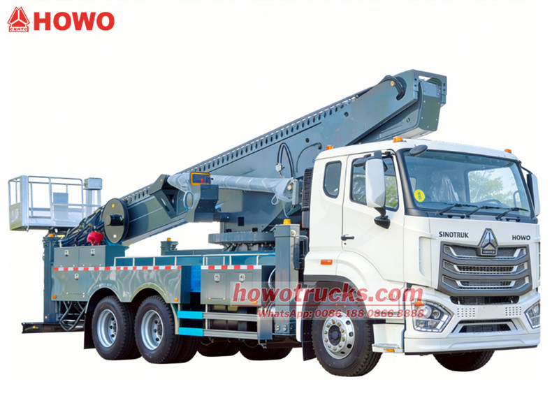Piattaforma aerea di lavoro Howo NX da 56 m montata su camion. - CS TRUCKS