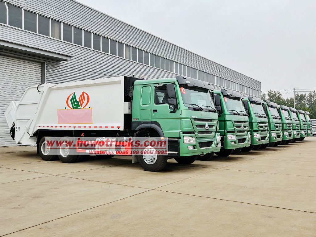 29 unit howo refuse compactor trucks for Africa