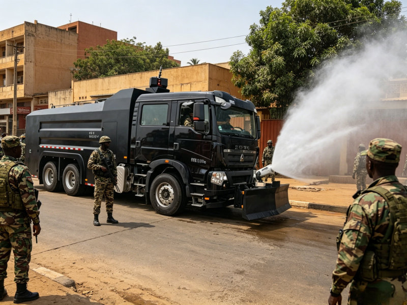 Working principle of HOWO Chassis Armored Water Cannon Trucks